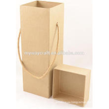 Pequeña caja de papel kraft para envasar caja de regalo de vino